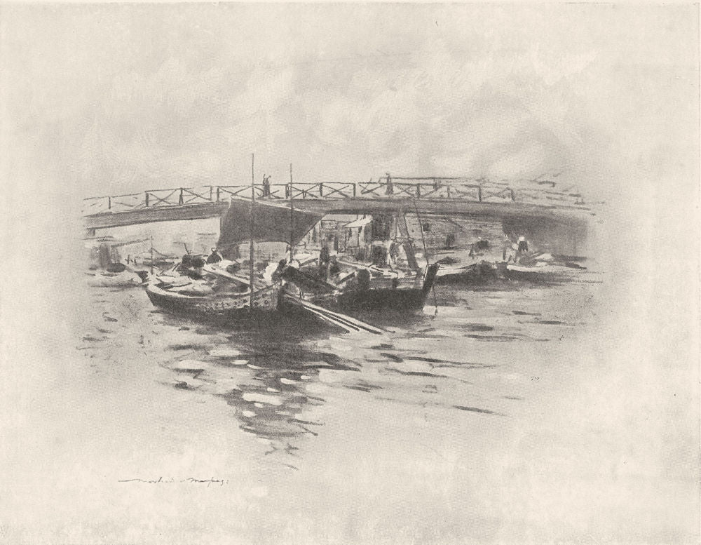 JAPAN. The Ogara River at Tokyo 1920 old antique vintage print picture